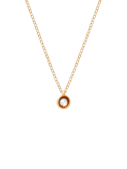18K Pearl Tag Necklace