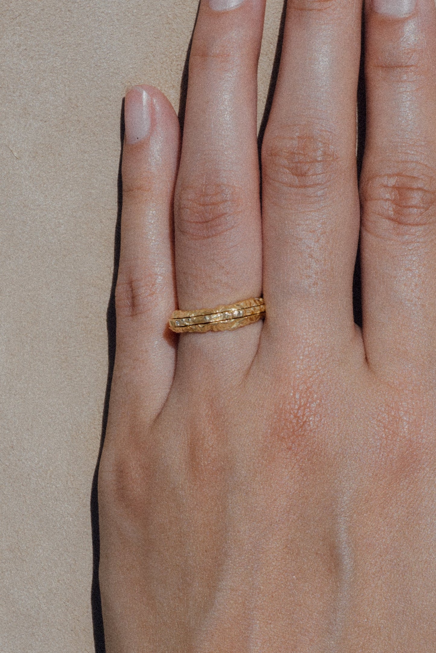 18K Three Mountain Ring