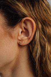 18K Pavé Small Dot Studs