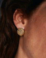 18K Pavé Button Earrings