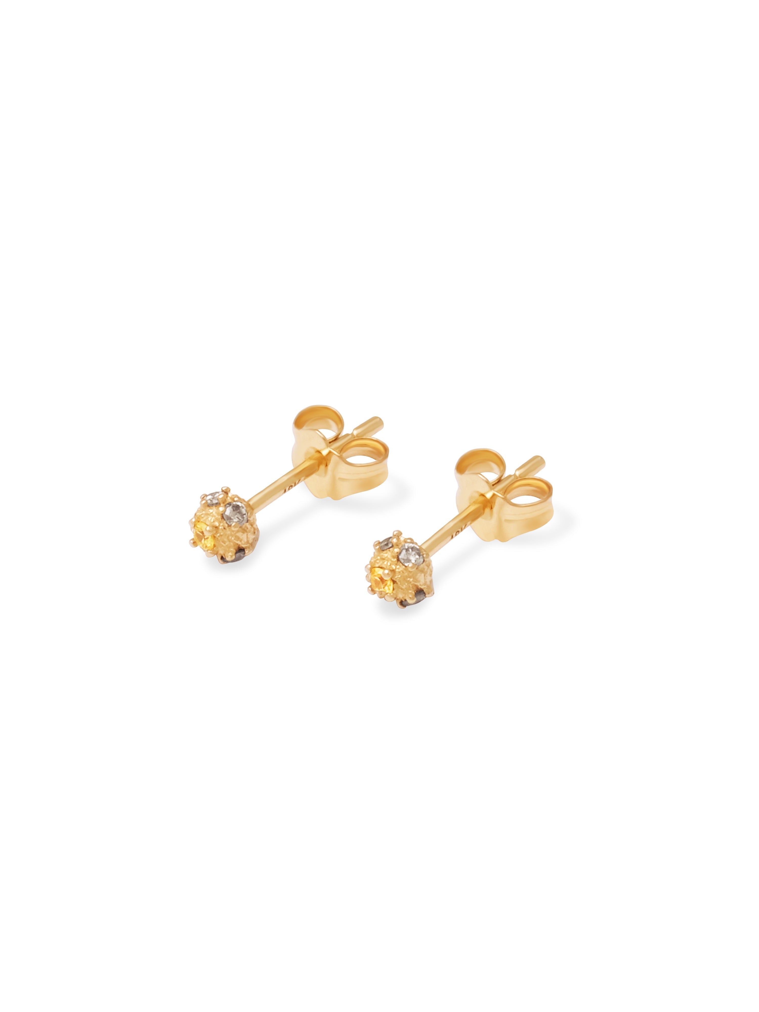 18K Pavé Small Dot Studs