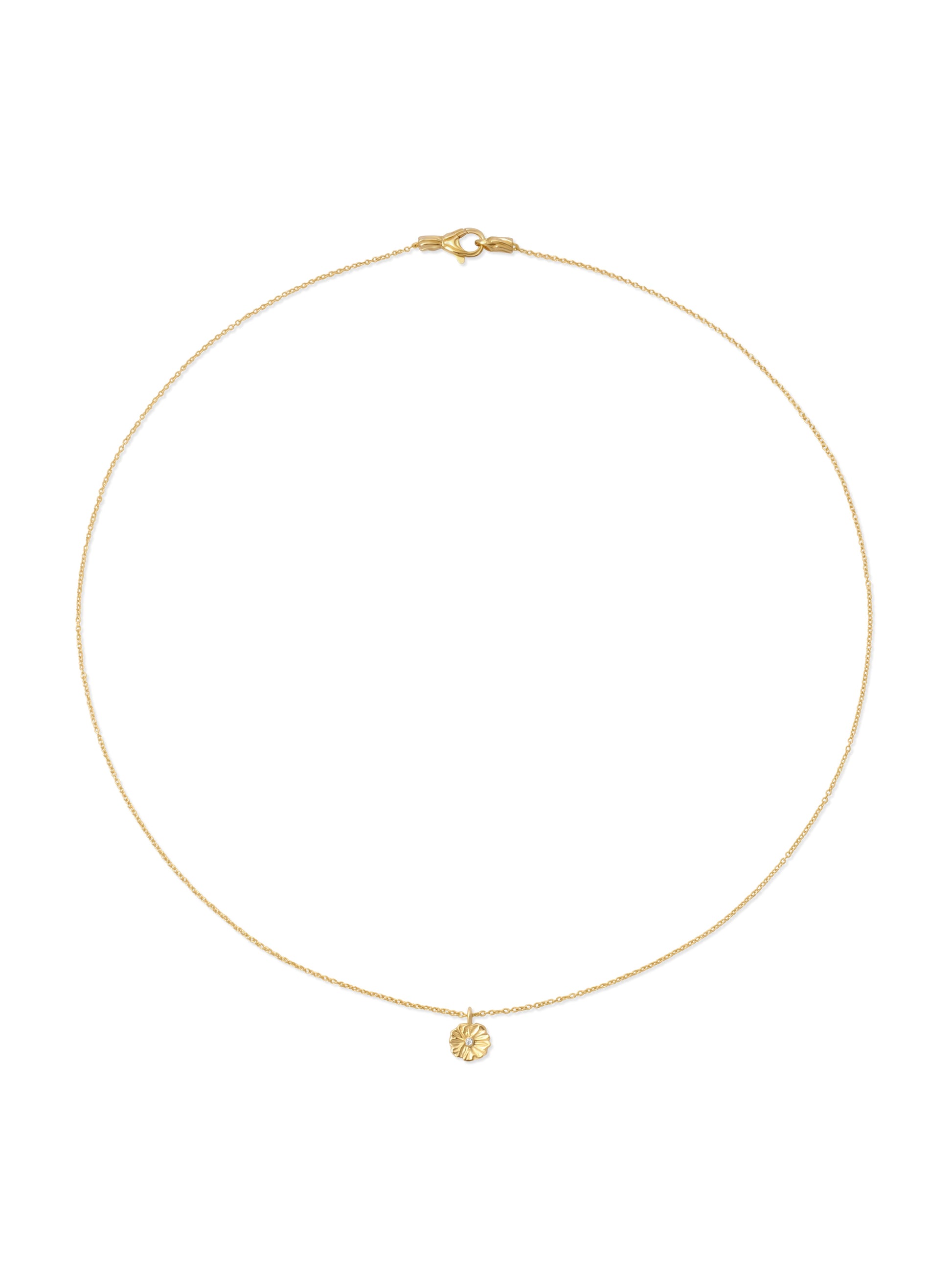 18K Lilypad Tag Necklace