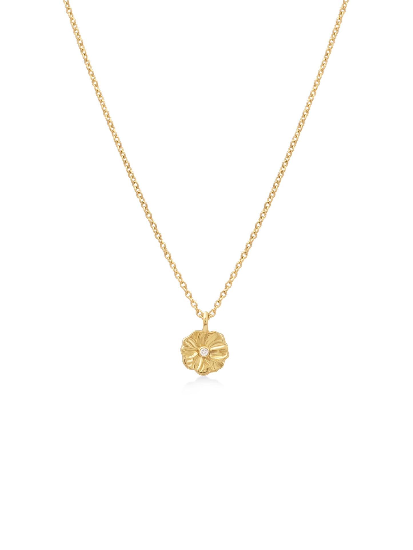 18K Lilypad Tag Necklace