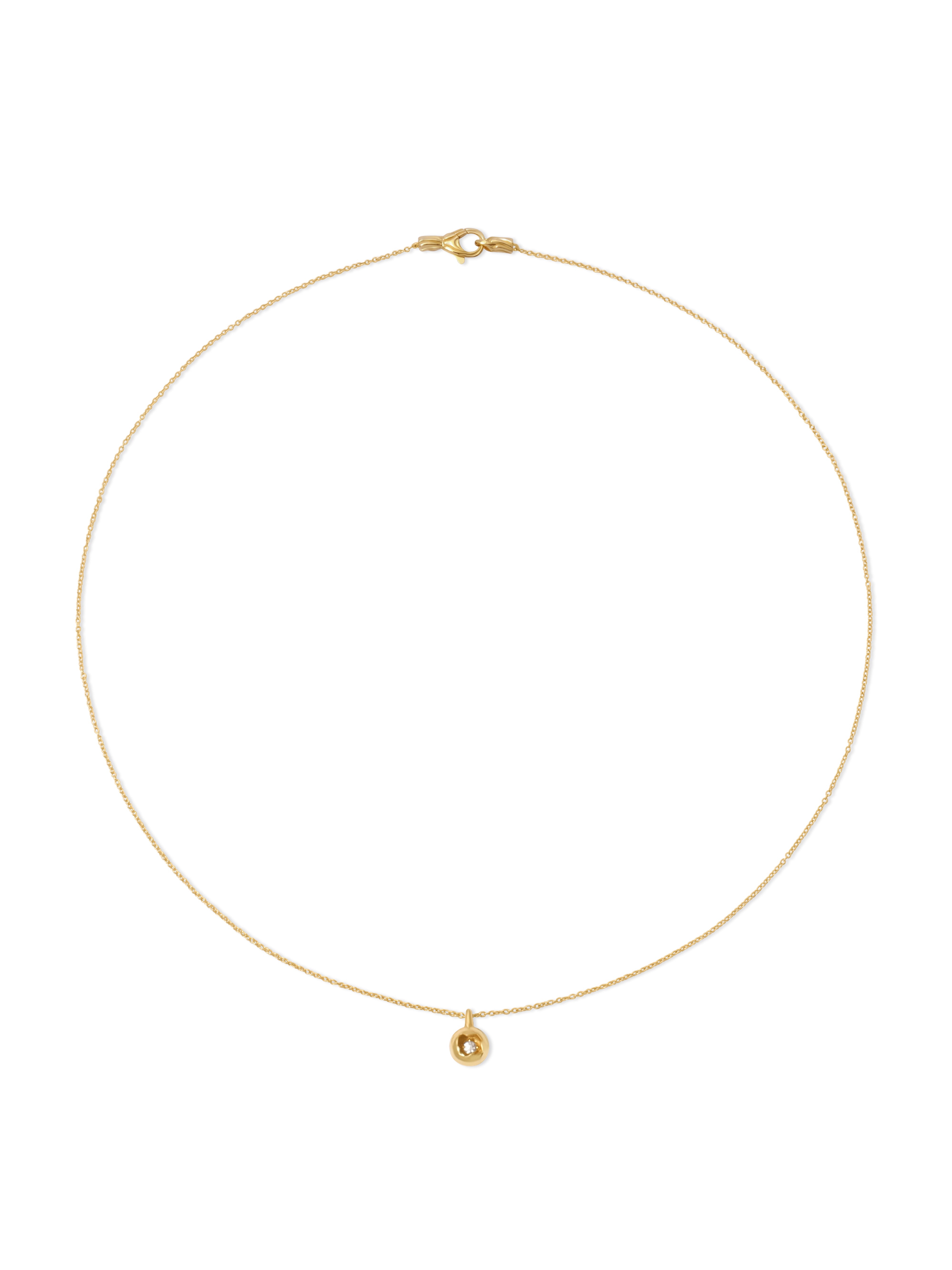 18K Diamond Dome Tag Necklace