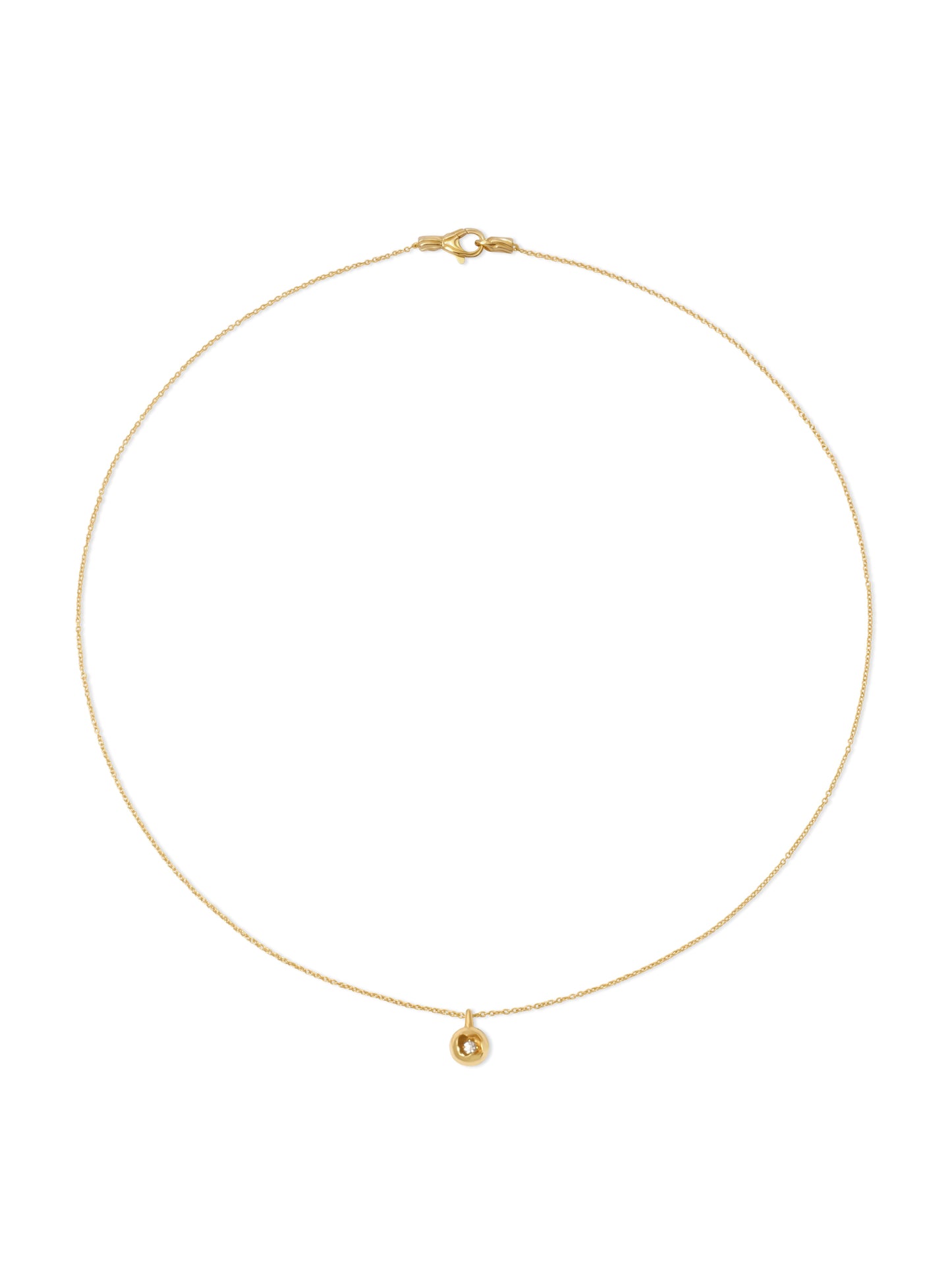 18K Diamond Dome Tag Necklace
