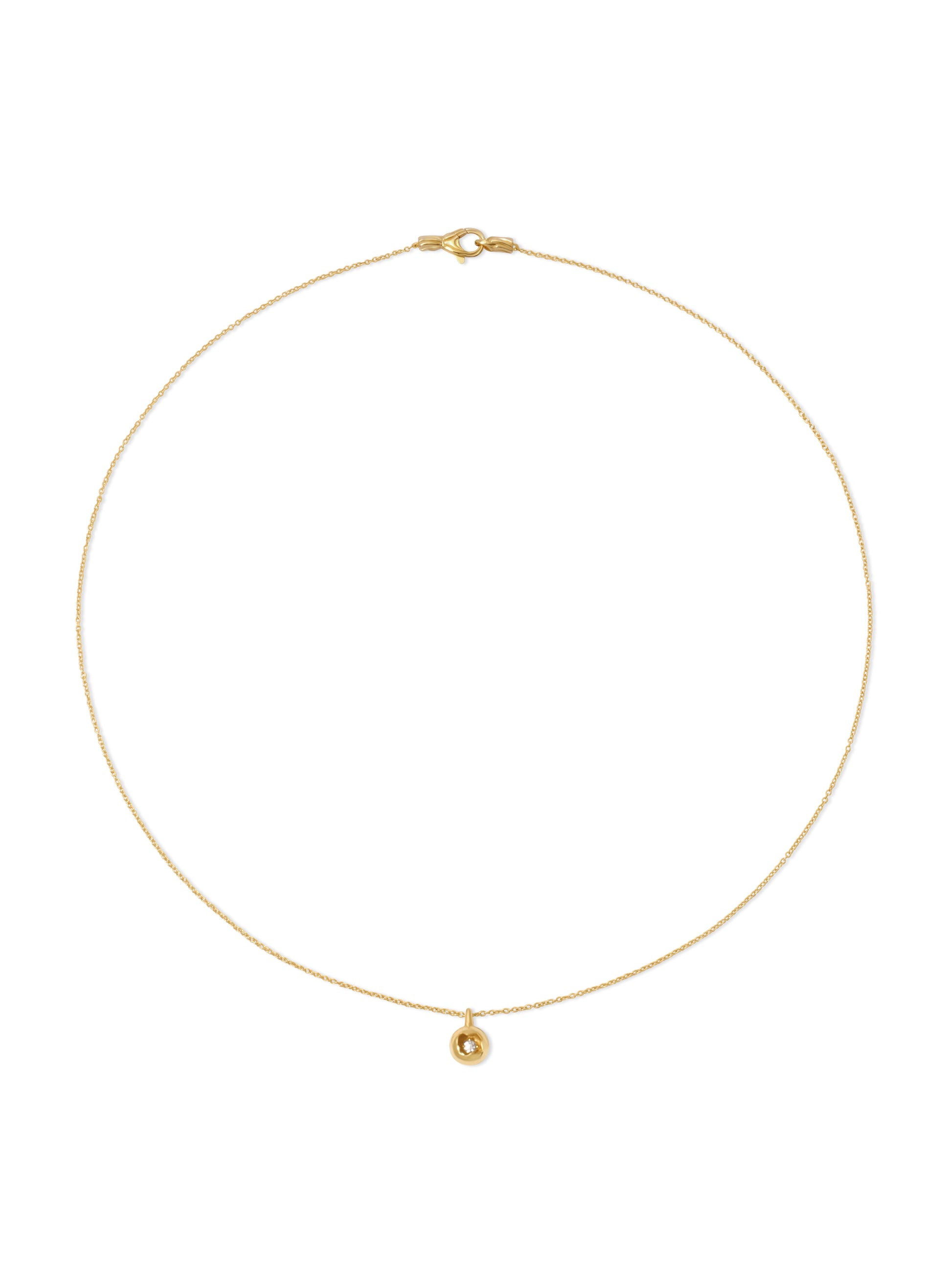 18K Diamond Dome Tag Necklace