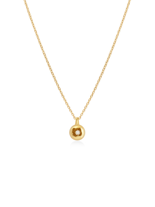 18K Diamond Dome Tag Necklace