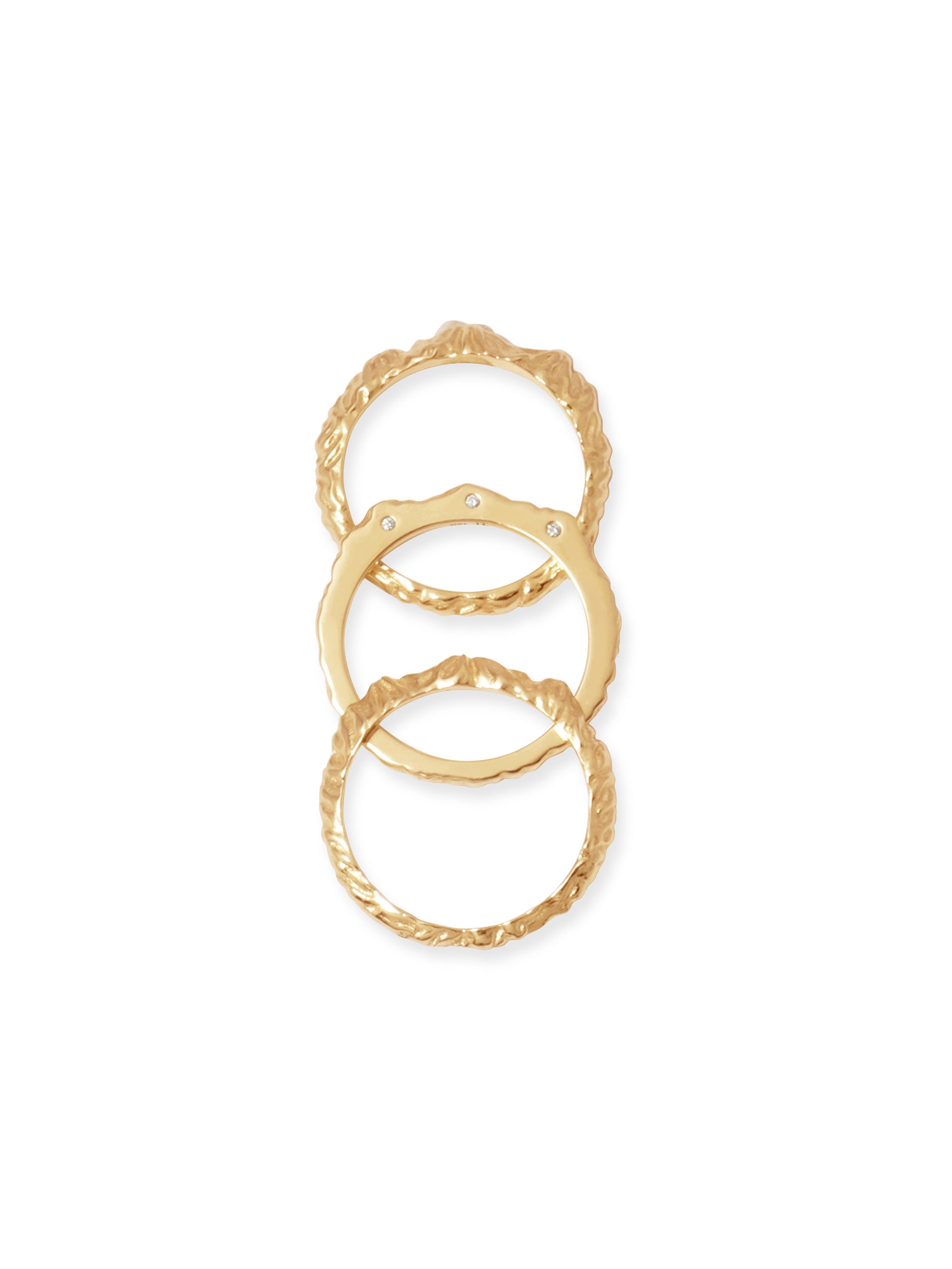 18K Three Mountain Ring