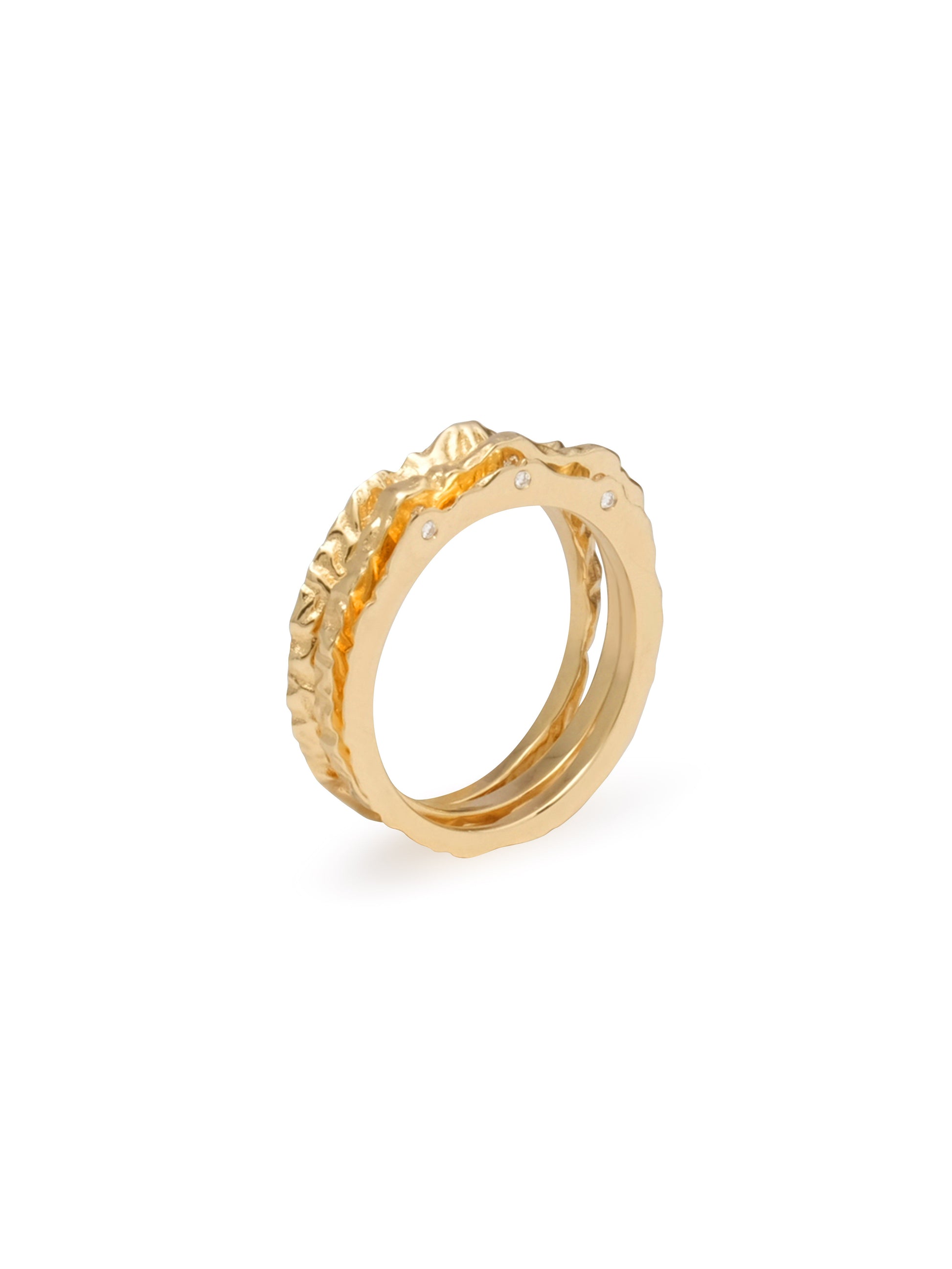 18K Three Mountain Ring