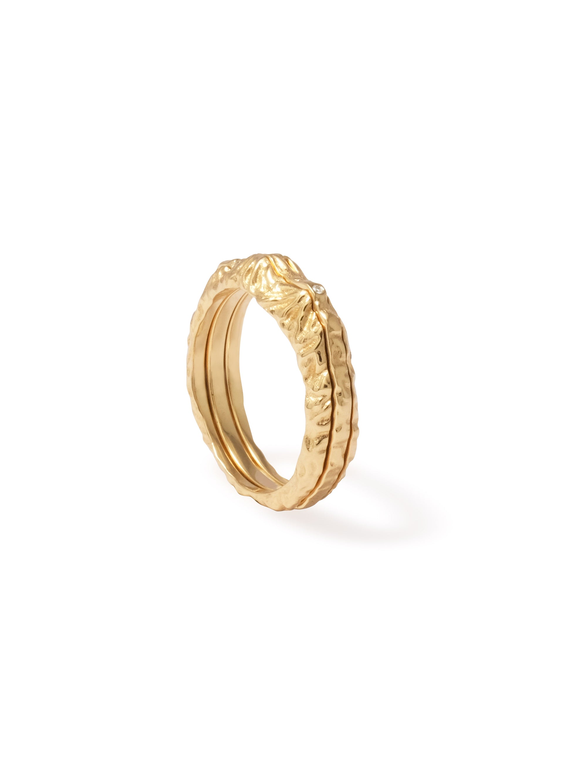 18K Three Mountain Ring