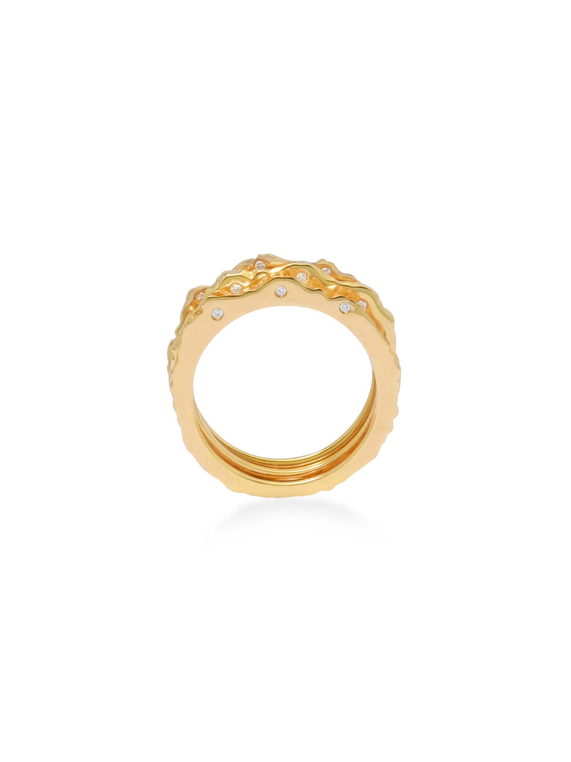 18K Three Mountain Ring